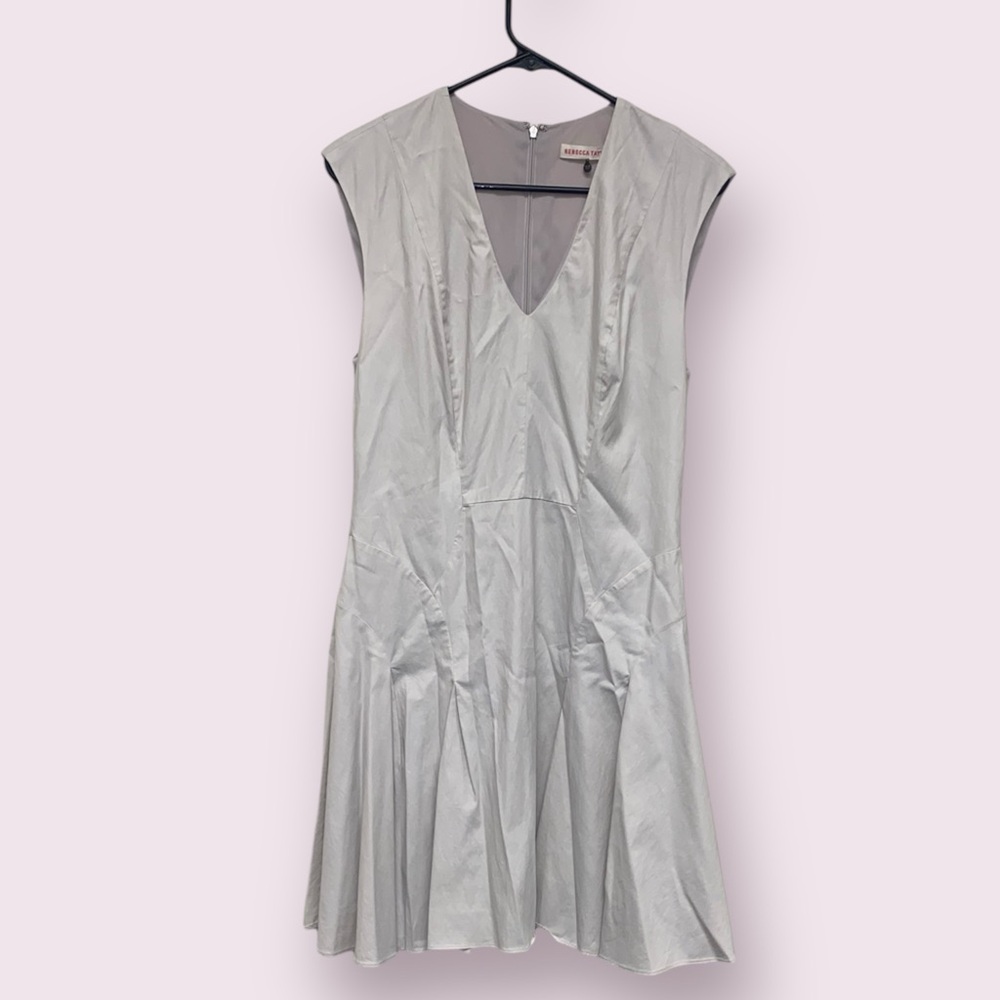 Rebecca Taylor V-neck Sleeveless Off White Pleated Dress size 10